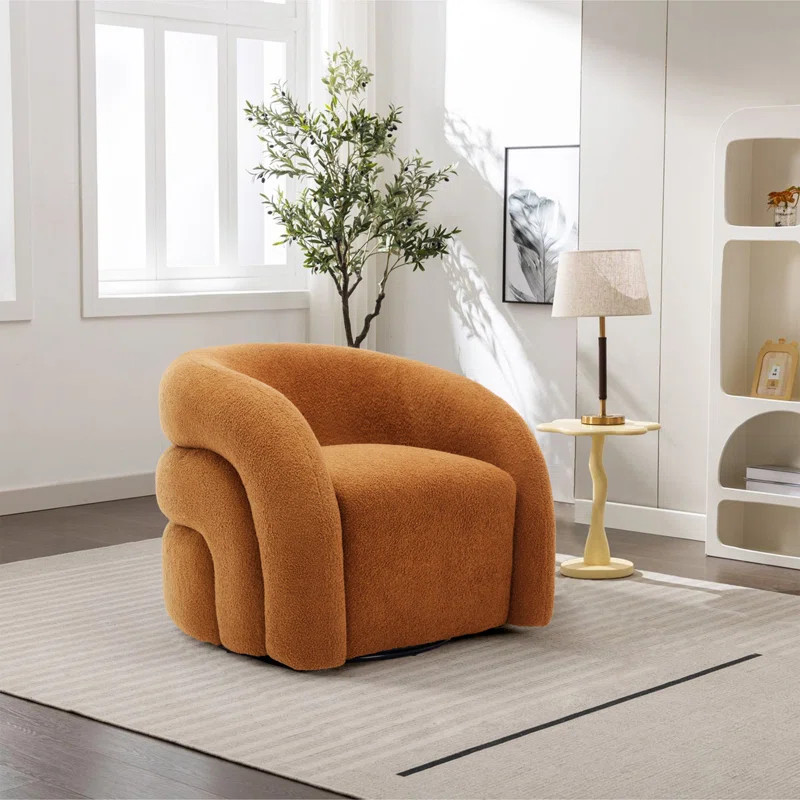 Aunna Upholstered Swivel Barrel Chair | Wayfair North America