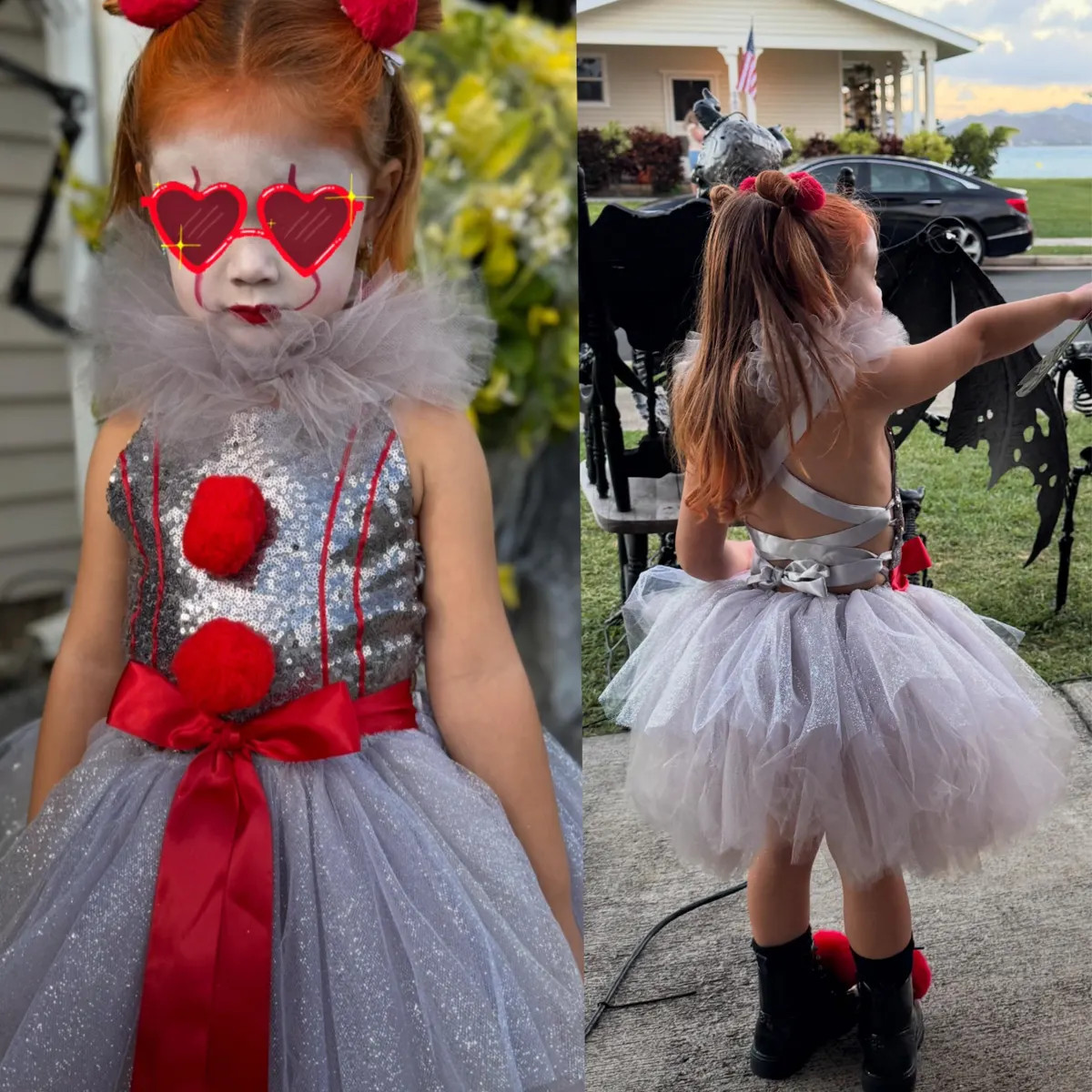 Spooky Halloween Red Pom-Pom Toddler Outfit | Etsy (Global)