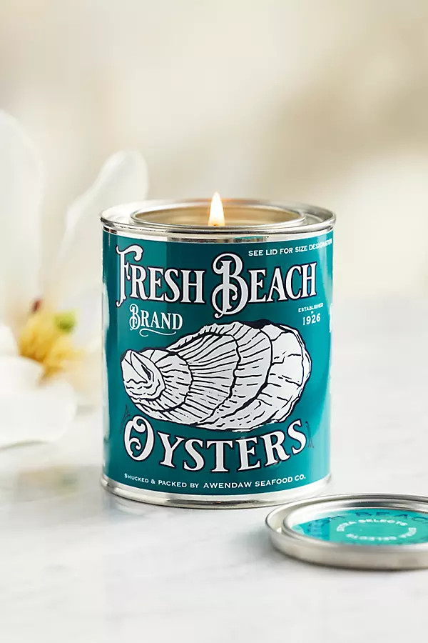 Oyster Can Candle in Blue at Terrain | Terrain