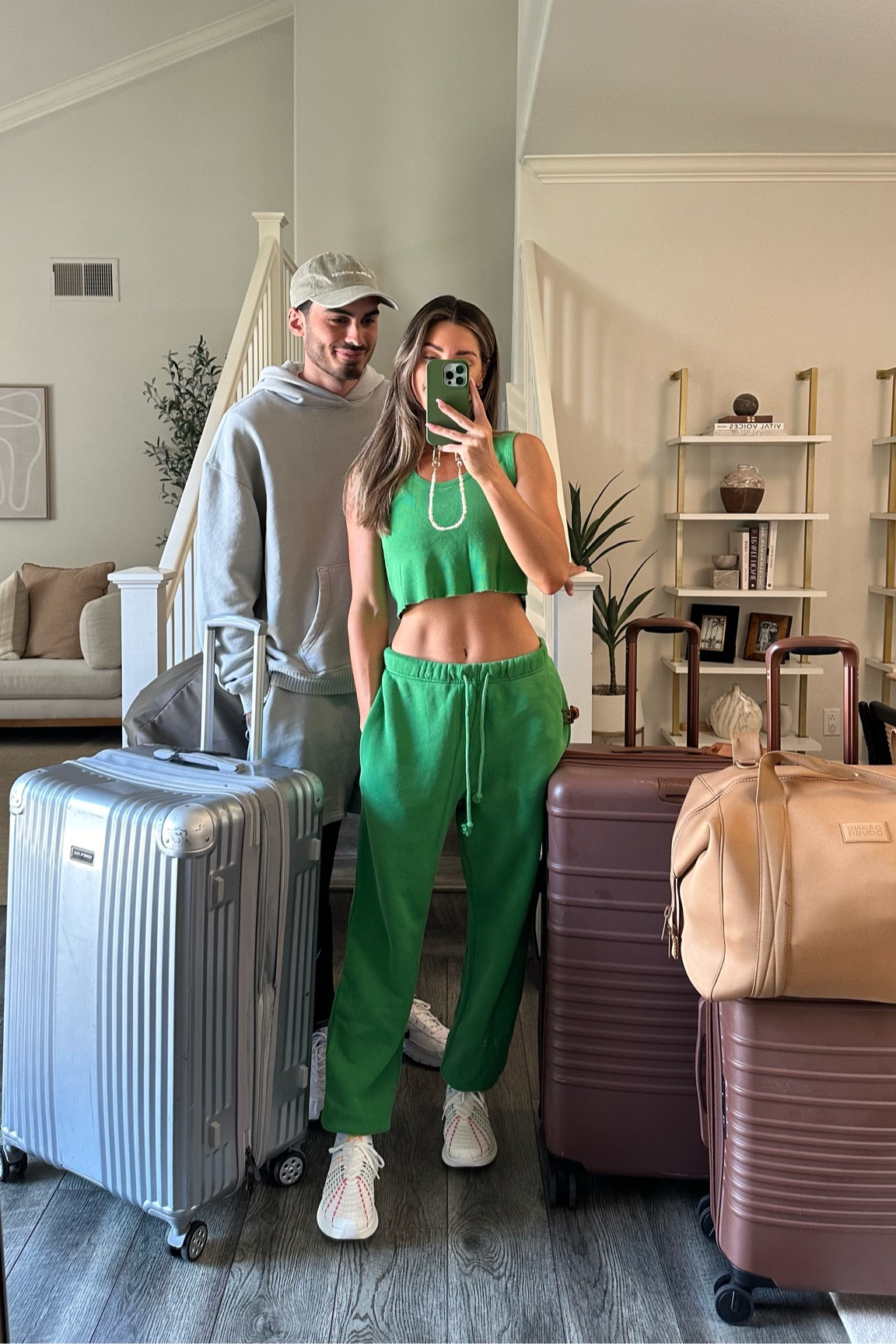 luggage and travel fit. 

small sweatpant 
med tank + sweatshirt 

#LTKSeasonal #LTKTravel #LTKStyleTip