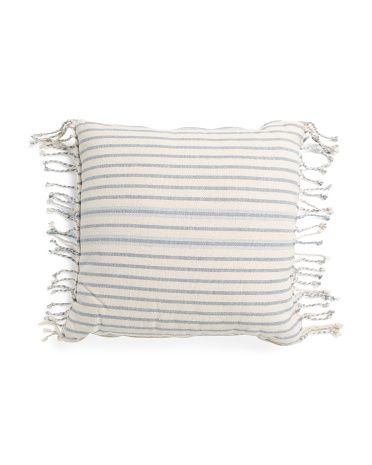 20x20 Stripe Tassel Pillow | TJ Maxx