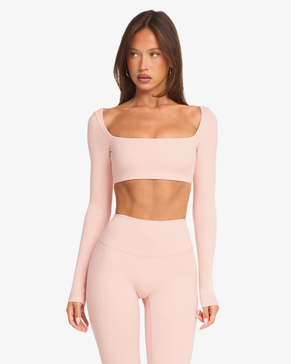 Freedom Scoop Long Sleeve Crop | Blush | Crop Shop Boutique US