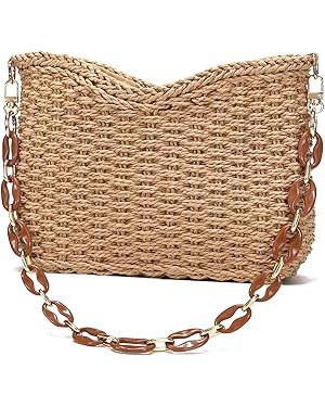 YIKOEE Straw Purse for Women Woven Beach Bag for Summer | Amazon (US)