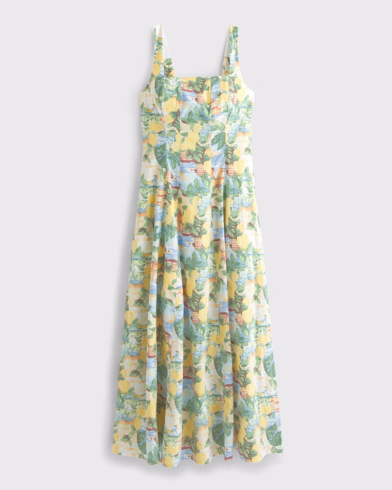 The A&F Mila Stretch Midi Dress | Abercrombie & Fitch (US)