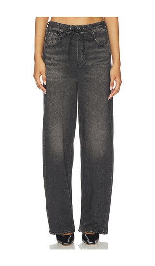 Rag & Bone Miramar Terry Drawstring Wide Leg Jeans in Black. - size XL | Revolve Clothing (Global)