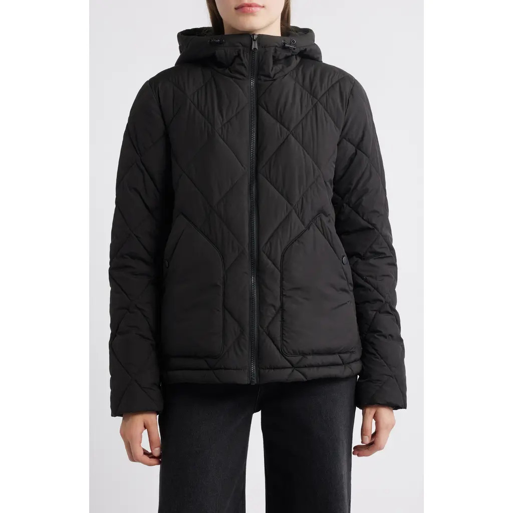 Bernardo Quilted Packable Puffer Jacket in Black at Nordstrom, Size Small | Nordstrom