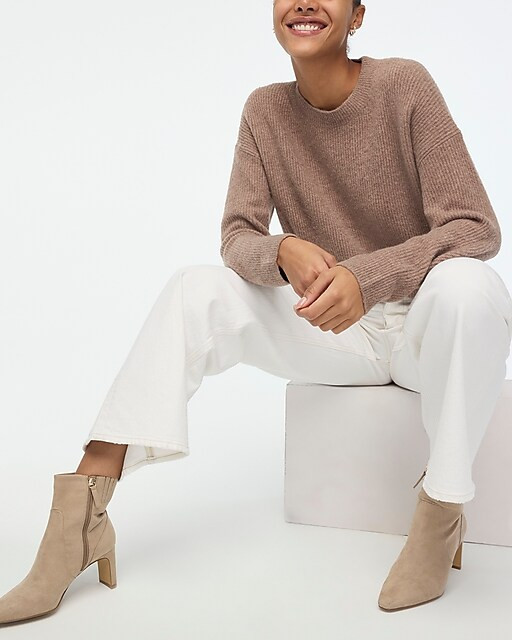 Ribbed boyfriend crewneck sweater in extra-soft yarn | J.Crew Factory