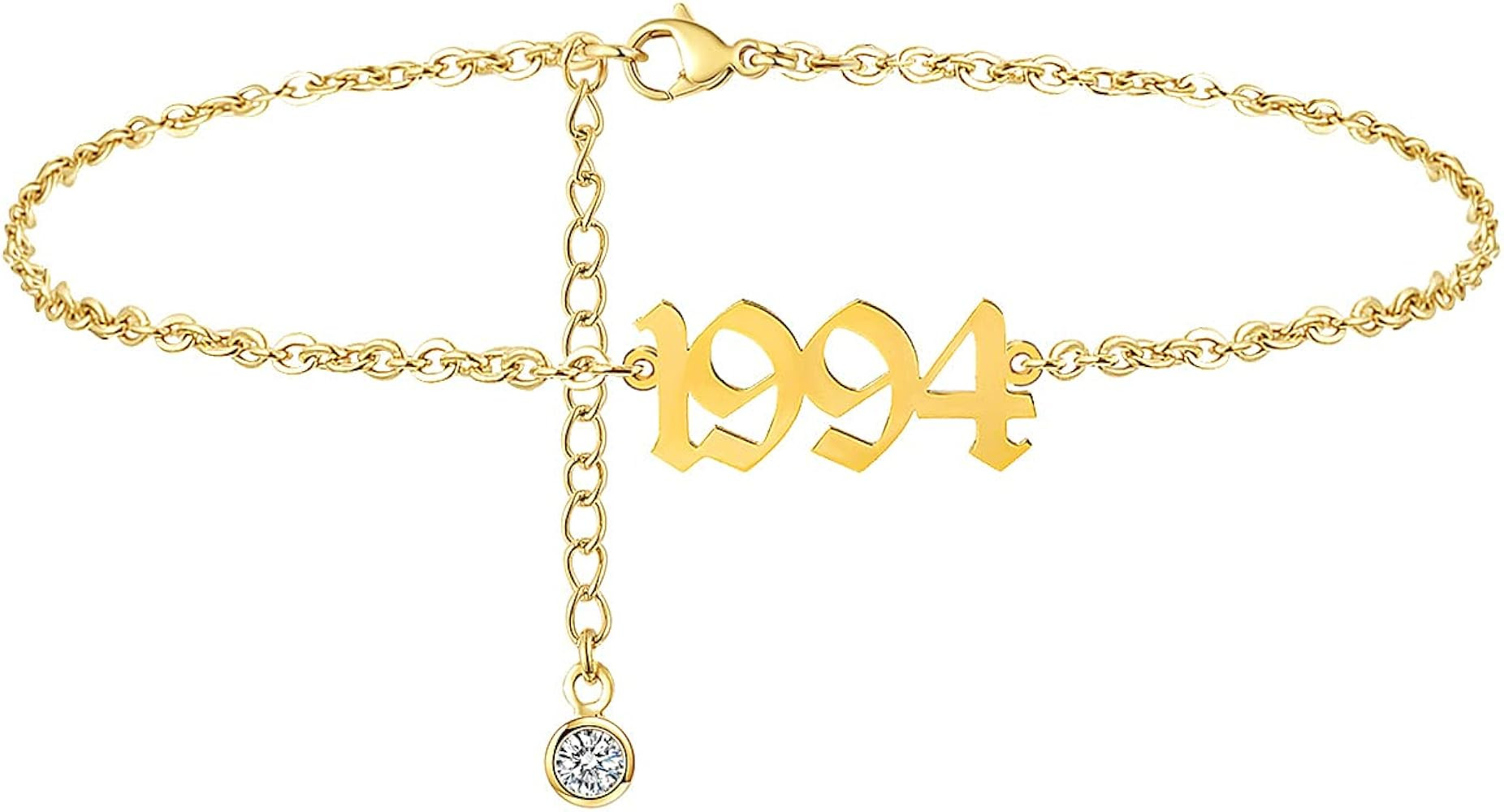 JYUEDA Birth Year Anklet Bracelet for Women,Beach Foot Chain Cute Ankle Bracelet,14K Gold Plated ... | Amazon (US)