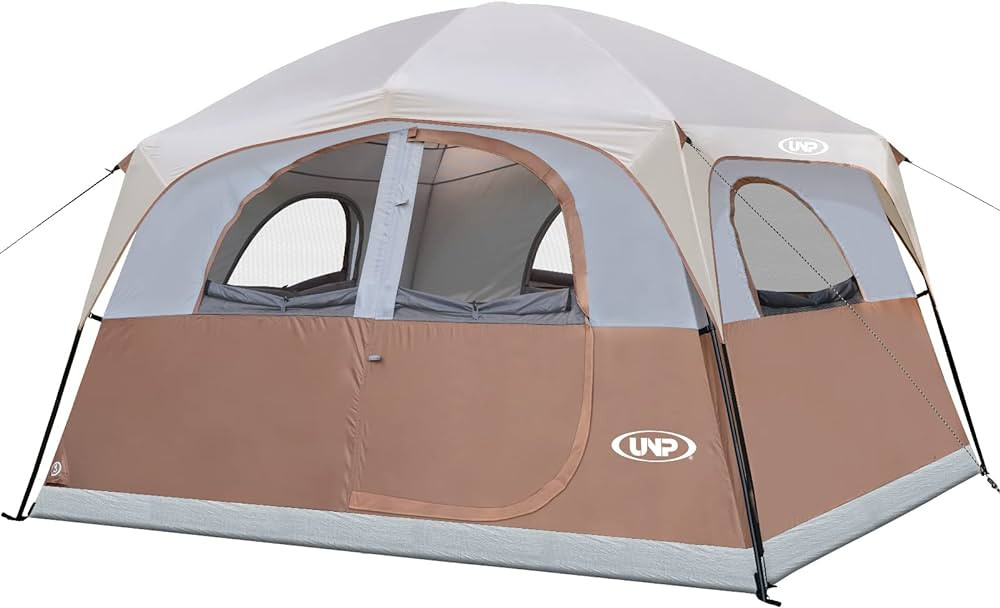 UNP Tents 6 Person Waterproof Windproof Easy Setup,Double Layer Family Camping Tent with 1 Mesh D... | Amazon (US)