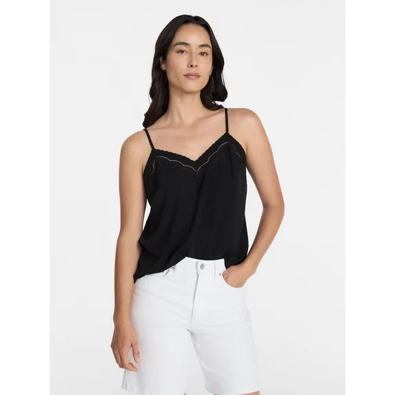 Time and Tru Women's Embroidered Cami, Sizes XS-XXXL | Walmart (US)