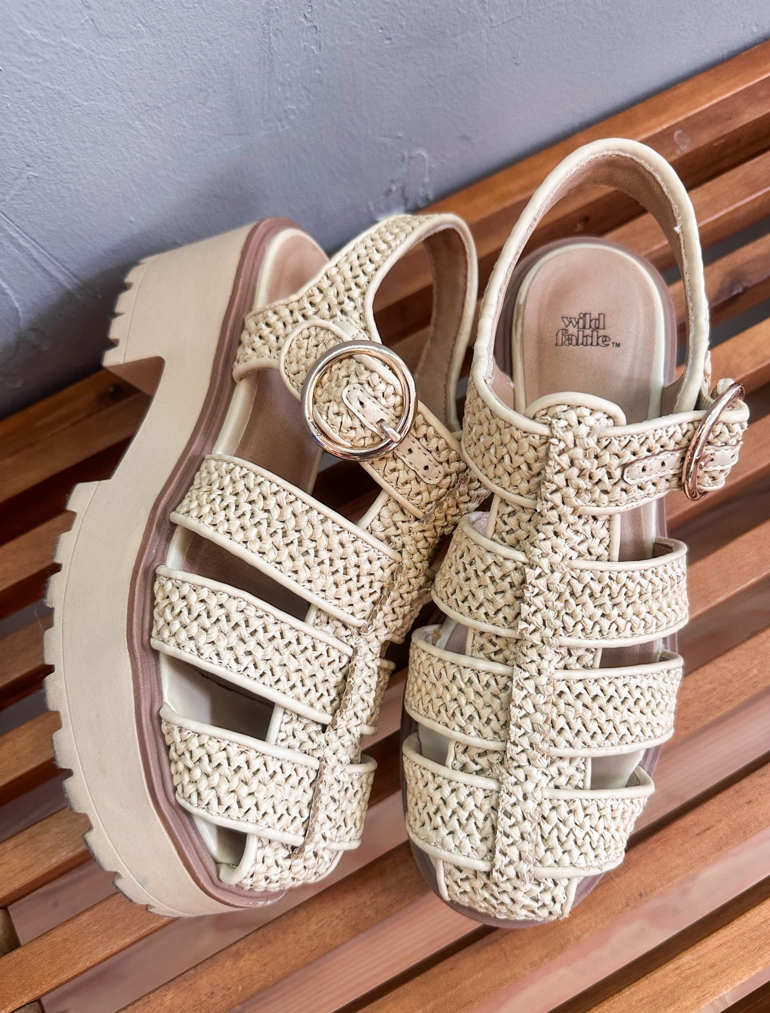 been wearing these on repeat recently! so comfy and love the raffia and platform 🫶🏼🍓 

#LTKSummerEdit #LTKSeasonal #LTKFindsUnder50