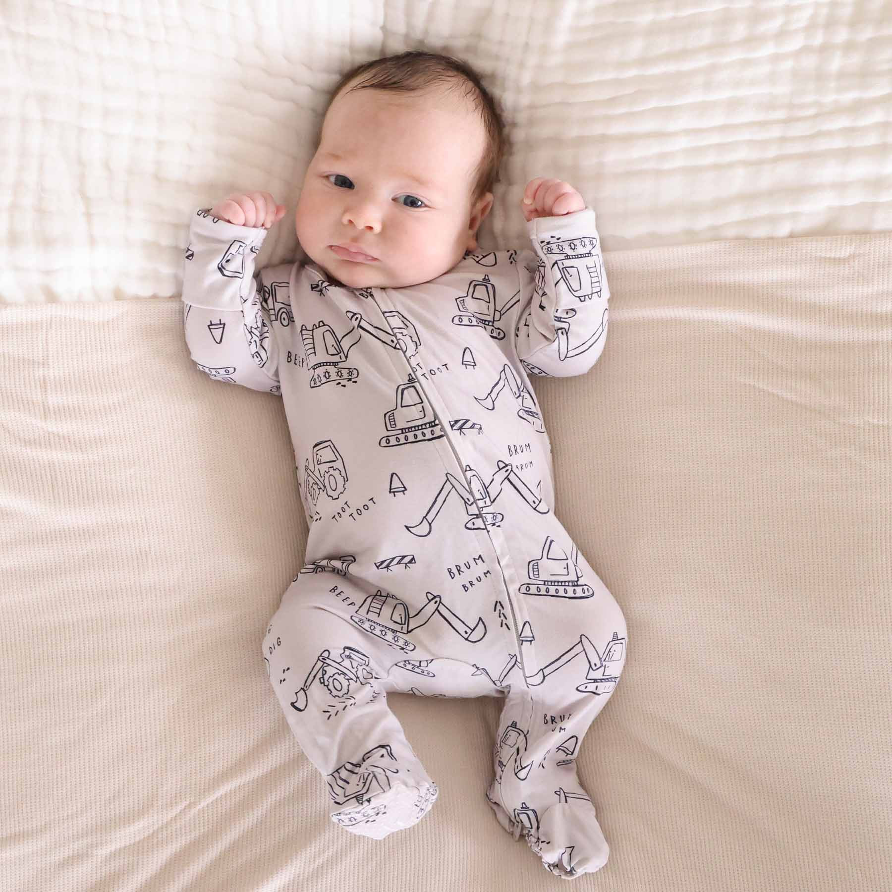 Doodle Dozers Zipper Footie | Caden Lane