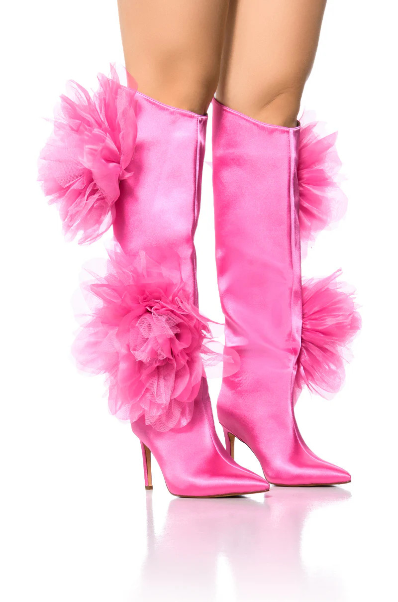 AZALEA WANG BLOSSOMED PINK FLOWER DETAIL BOOT | AKIRA