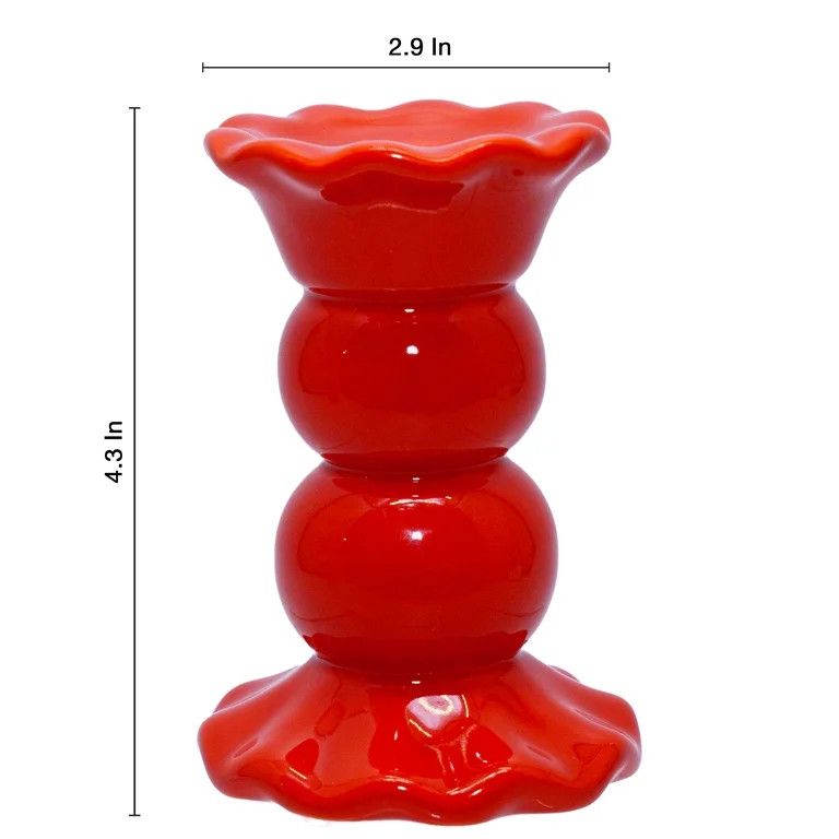 Taper Candle Holder, Red, 4.5", by My Texas House | Walmart (US)
