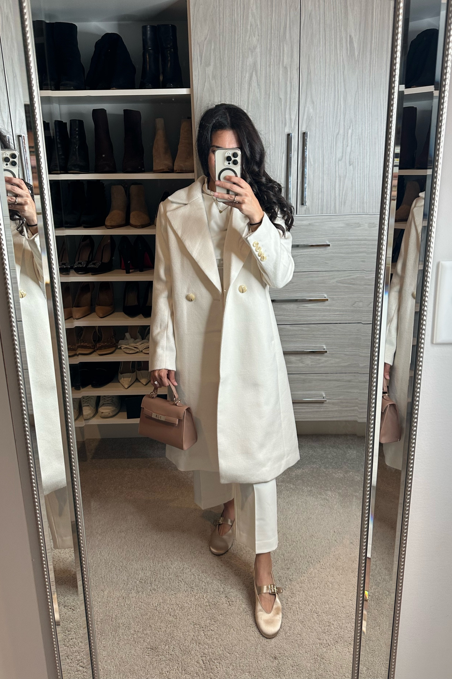 Winter work outfit / office outfit  

white coat :  XSP
pants: 0P 
flats: size 7 

#LTKSeasonal #LTKHoliday #LTKWorkwear