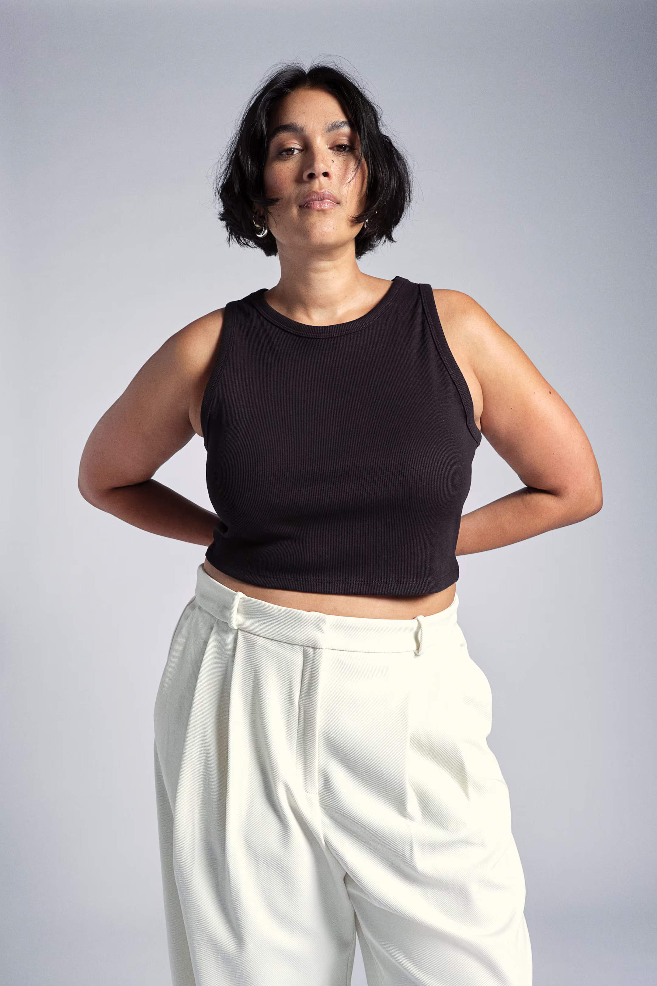 Crop Tank Top - Black - Ladies | H&M US | H&M (US + CA)