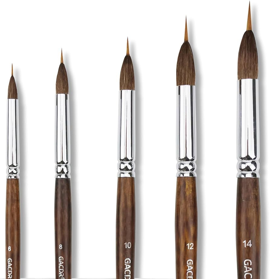 Watercolor Brushes Set - 5Pcs Extended Needle Point Artist Paint Brushes Professional Liner Brush... | Amazon (US)