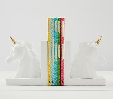 Unicorn Shaped Bookends | Pottery Barn Kids