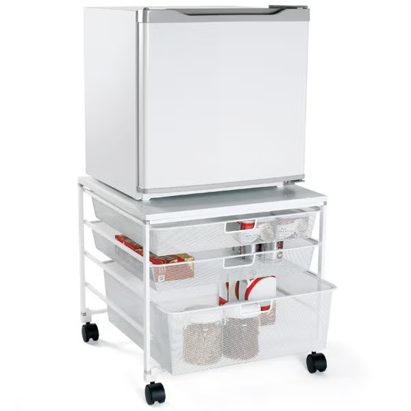 Elfa Mesh Rolling Cart with Drawers | The Container Store