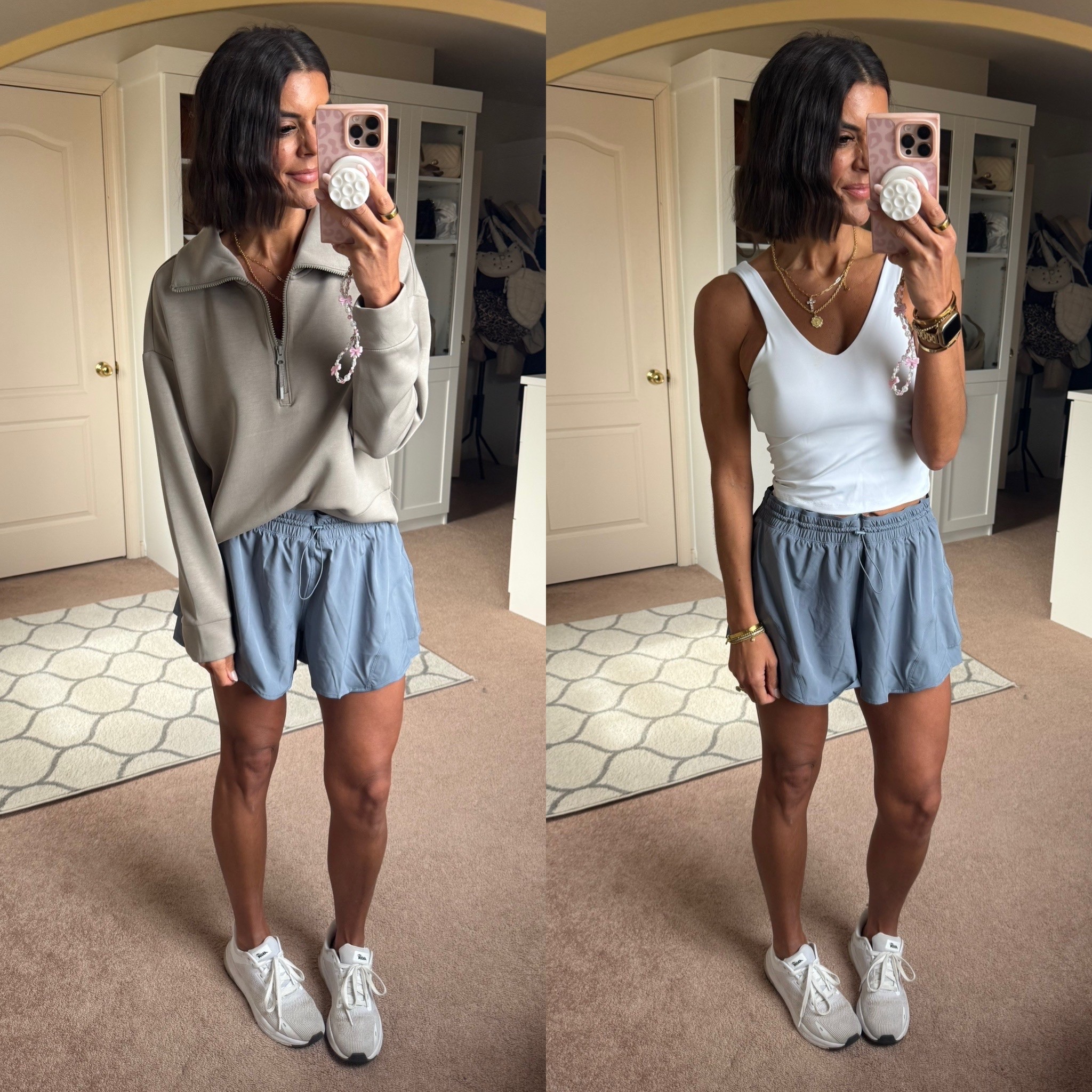 New Walmart finds! 
Size xs in tank, size small in shorts, sized up to a medium in pullover 

#LTKSeasonal #LTKActive #LTKmomlife