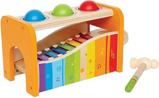 Hape Pound & Tap Bench with Slide Out Xylophone - Award Winning Durable Wooden Musical Pounding T... | Amazon (US)