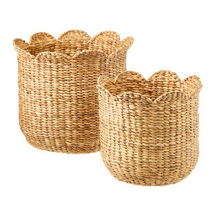 The Container Store® Medium Petal Water Hyacinth Basket Natural | The Container Store