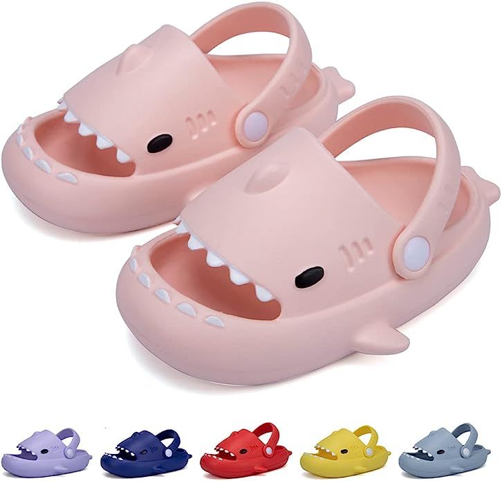 GUUMOR Toddler Kids Shark Slides, Shark Slippers for Boys Girls Non-slip, Novelty Cloudy Shark Sa... | Amazon (US)