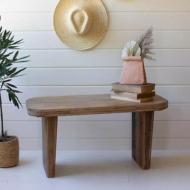 Brown Recycled Wood Bench | Kirkland's Home