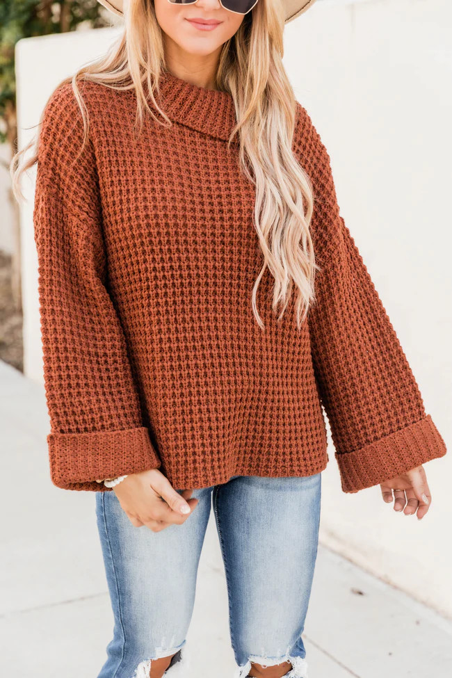 Tell Me What It's Like Brown Sweater CLEARANCE | The Pink Lily Boutique