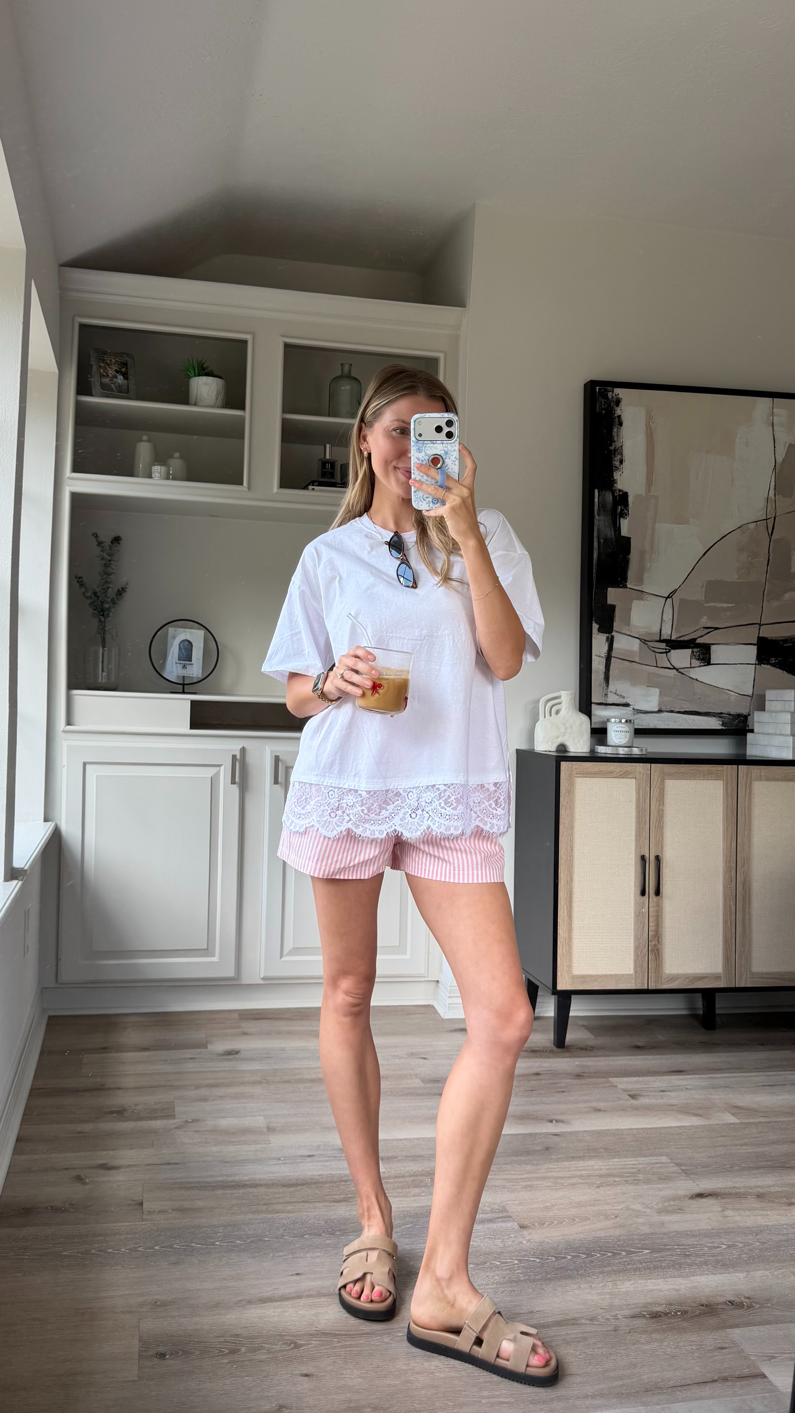 Cute casual summer mom ootd | Wearing M in shorts, M tee but should have done S 

 #LTKootd