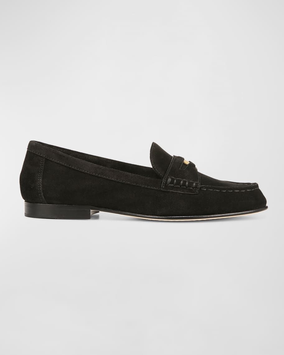 Suede Coin Penny Loafers | Neiman Marcus