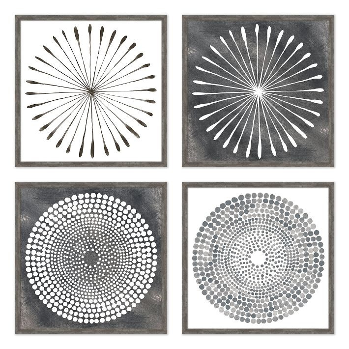 Watercolor Burst 4 by WE Print Collection, Black, Gray Wood Frame | West Elm (US)