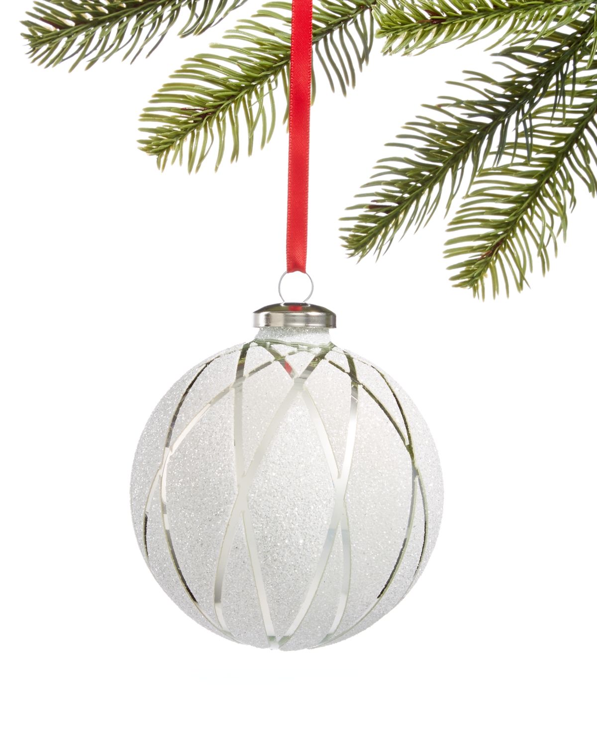 Holiday Lane Shine Bright Silver Ball Ornament, Created for Macy's | Macys (US)