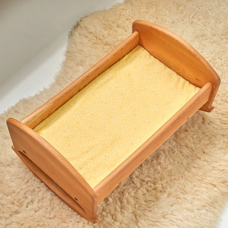 Cherry Wood Doll Cradle - 20 Inch Inner Length - With or Without Bedding - Etsy | Etsy (US)