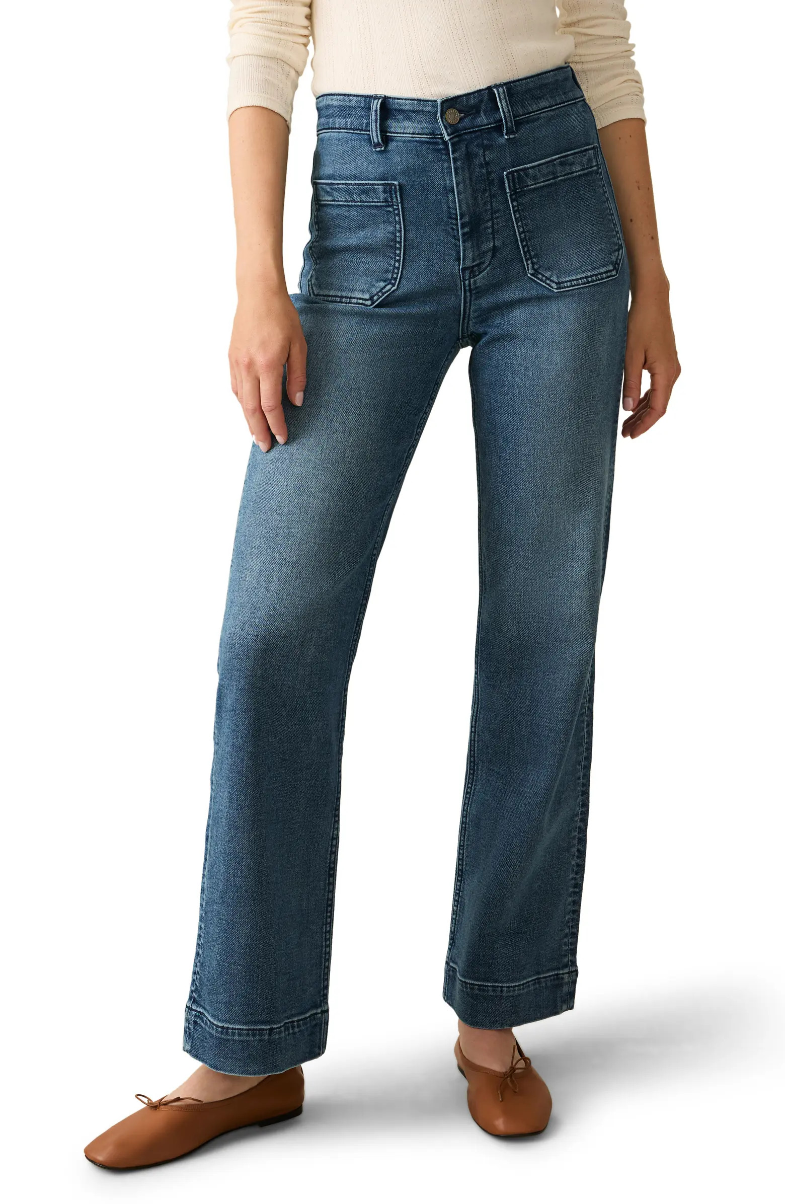 Stretch Terry Wide Leg Pants | Nordstrom