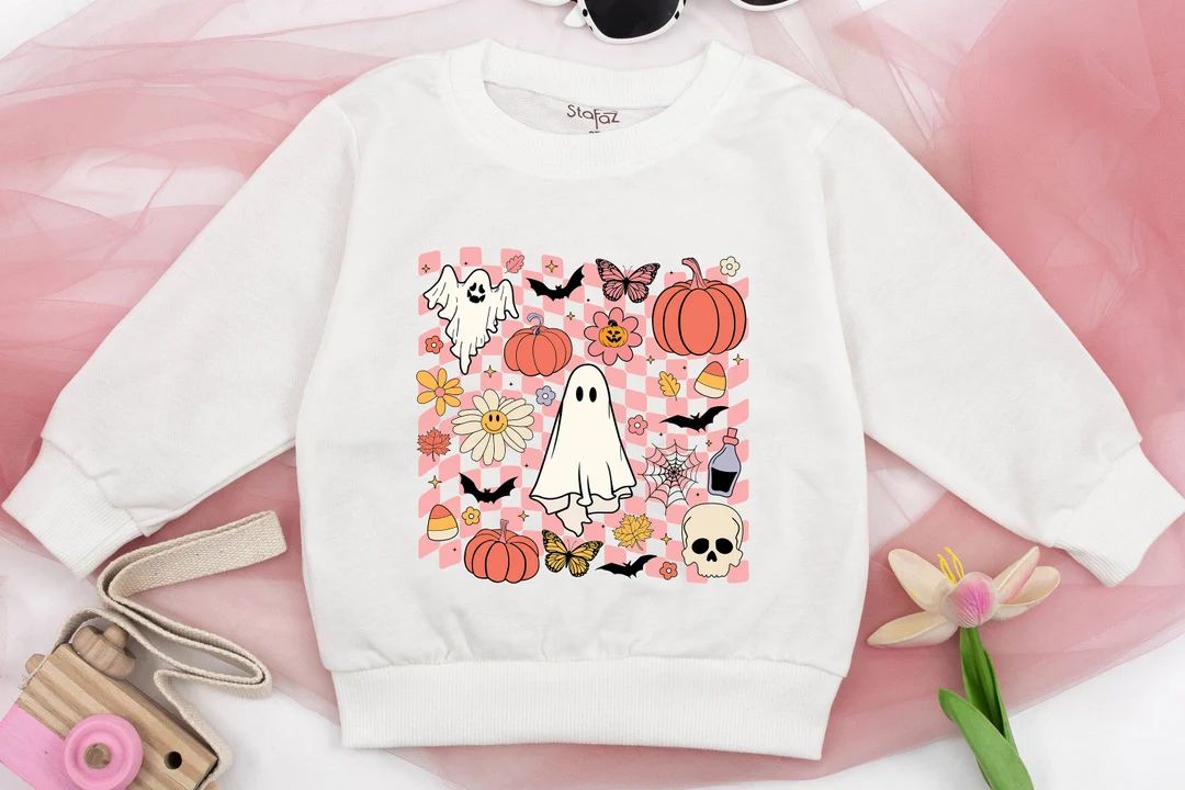Retro Halloween Sweatshirt Kids Toddler Halloween Sweatshirt - Etsy | Etsy (US)