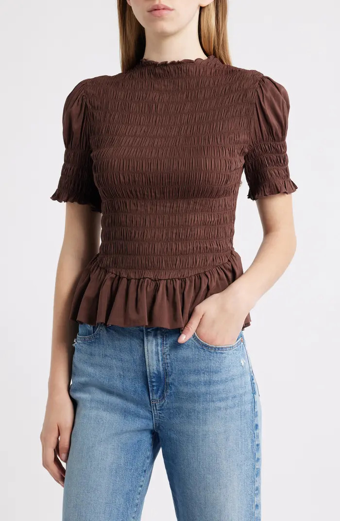 Aggie Smocked Ruffle Hem Top | Nordstrom