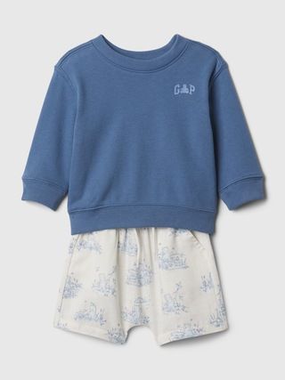Baby Linen-Cotton Logo Outfit Set | Gap (US)