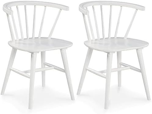 Signature Design by Ashley Grannen Modern Spindle Back Dining Chair, 2 Count, White | Amazon (US)