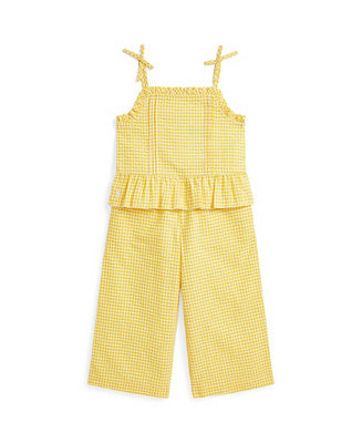 Toddler and Little Girls 2-Piece Gingham Seersucker Top and Pant Set | Macy's