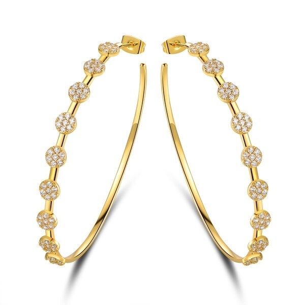 Gold Plated Swarovski Crystal Hoop Earrings | Bed Bath & Beyond