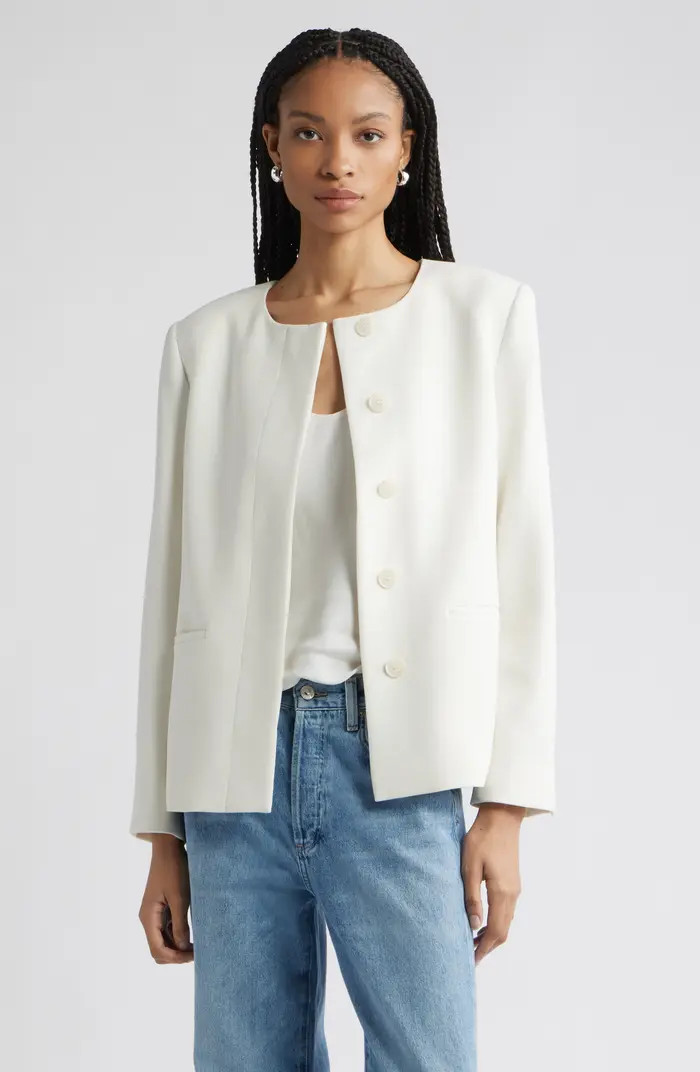 Nordstrom Collarless Twill Blazer | Nordstrom | Nordstrom