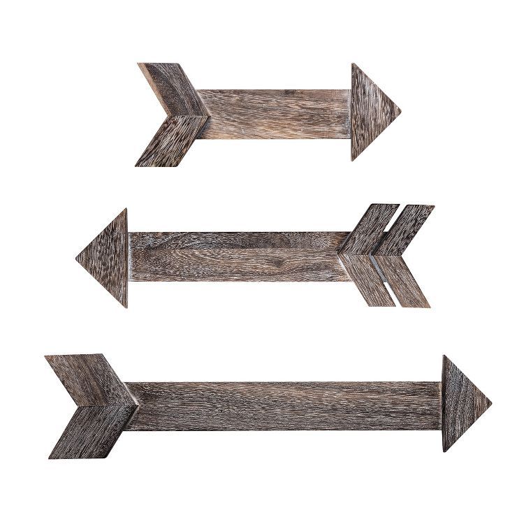 Outshine Co Wooden Arrows for Farmhouse Wall Decor, Rustic Brown (Set of 3) | Target