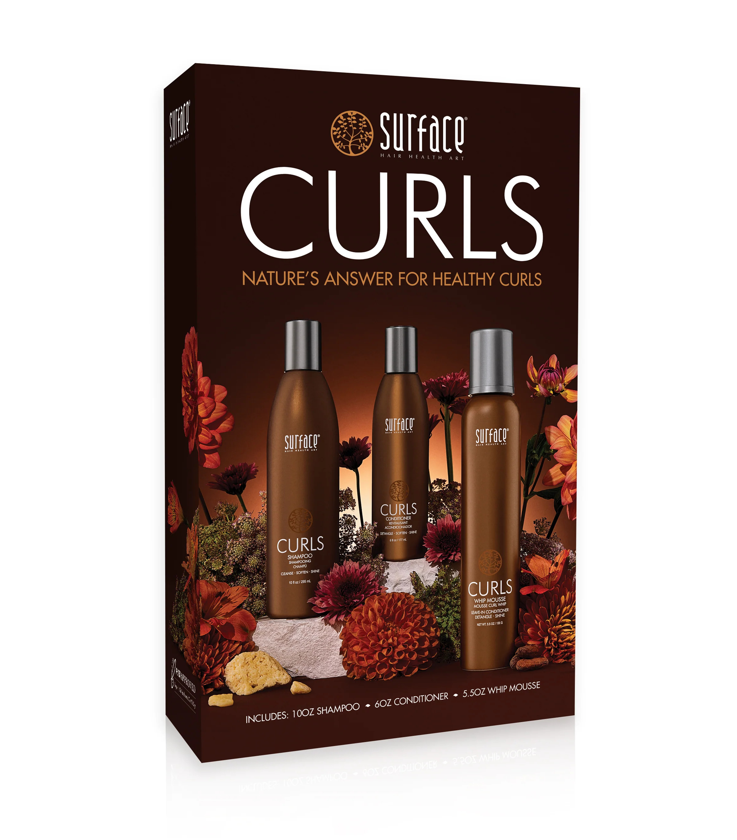 Surface | Curls Box Set | Shampoo, Conditioner & Leave-In Conditioner | Surface Hair