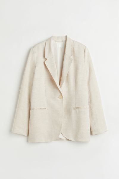 Conscious choiceStoffblazer mit Reverskragen, einem Knopf vorn und paspelierten Vordertaschen. Ge... | H&M (DE, AT, CH, NL, FI)