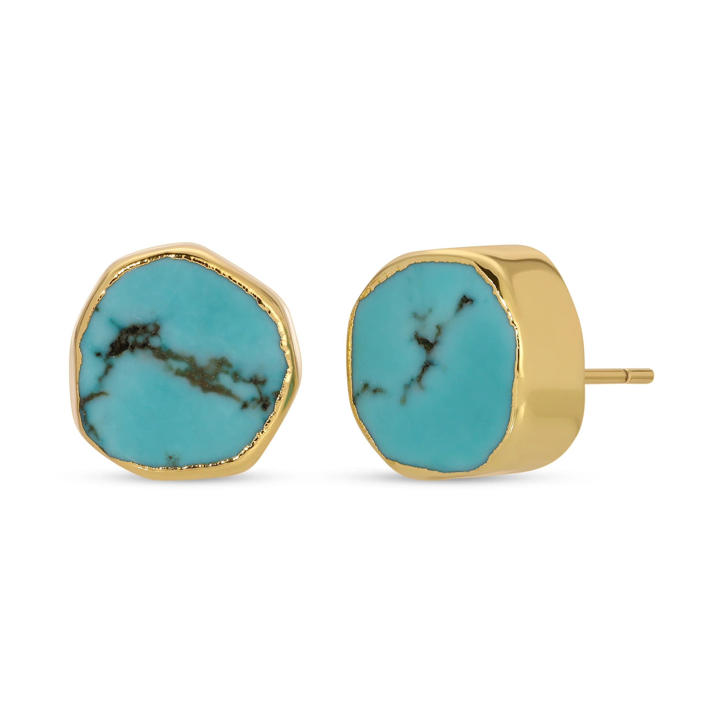 Organic Turquoise Stud Earrings | Meghan Bo Designs