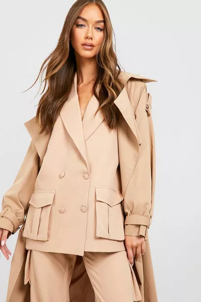 Blazer oversize utilitaire | Boohoo.com (FR)