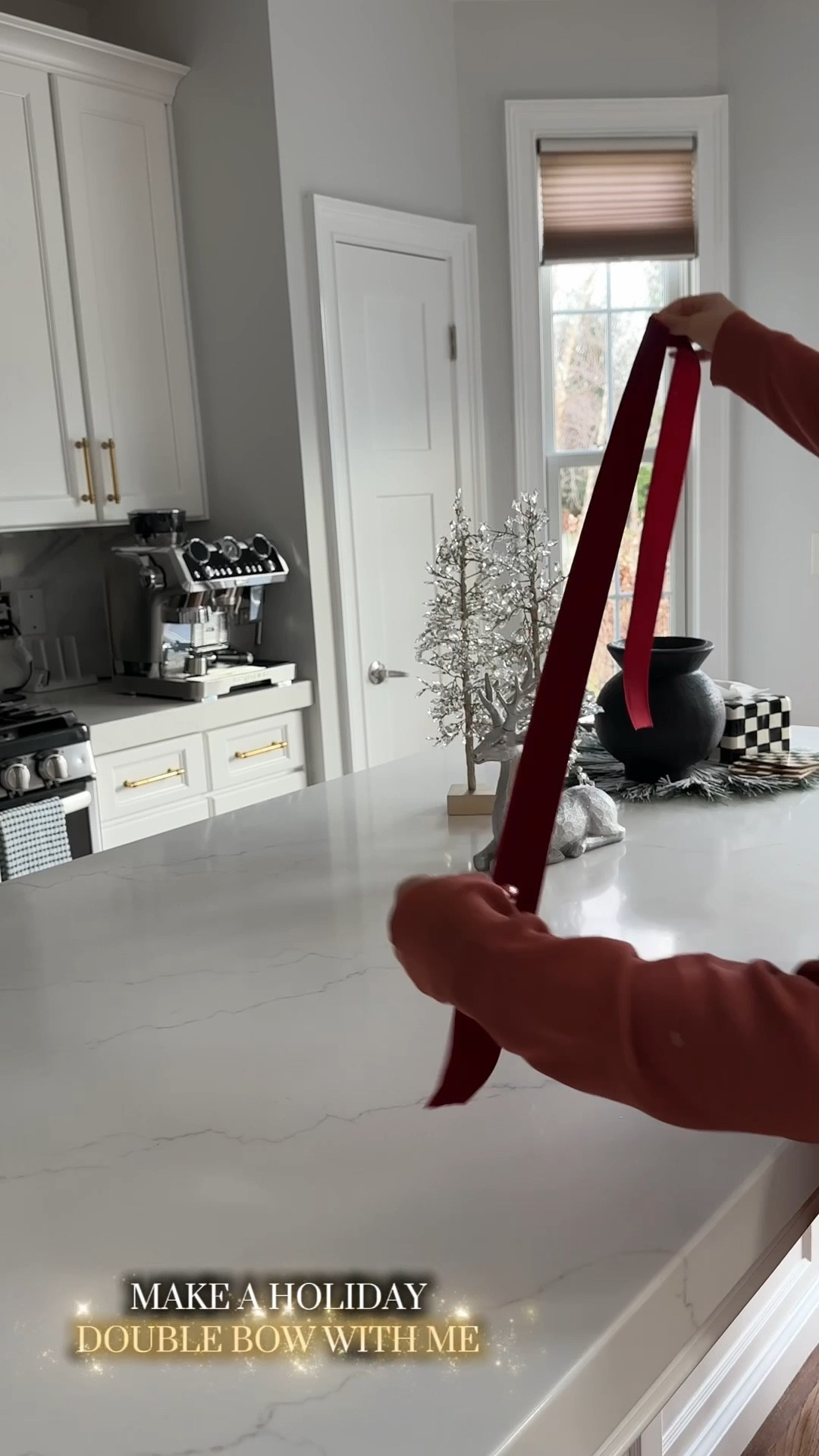 These velvet double bows turned out so pretty… the 2-stick method makes it so easy!!! 
These rich velvet ribbons are everything! & these bows sit so nicely on the staircase once you tighten & fluff them! 

Perfect for garlands, railings, mantles & any cozy Christmas corner you want to elevate this season. ✨💃🏻
Shop it here on my LTK! 

velvet ribbon, holiday staircase decor, Christmas garland, gold bells, festive home decor, Christmas bow tutorial, holiday home styling, Christmas staircase styling #HomeDecor #HolidayDecor #ChristmasDecor #LTKHome #LTKHoliday #LTKFinds

#LTKGiftGuide #LTKCyberWeek #LTKHoliday