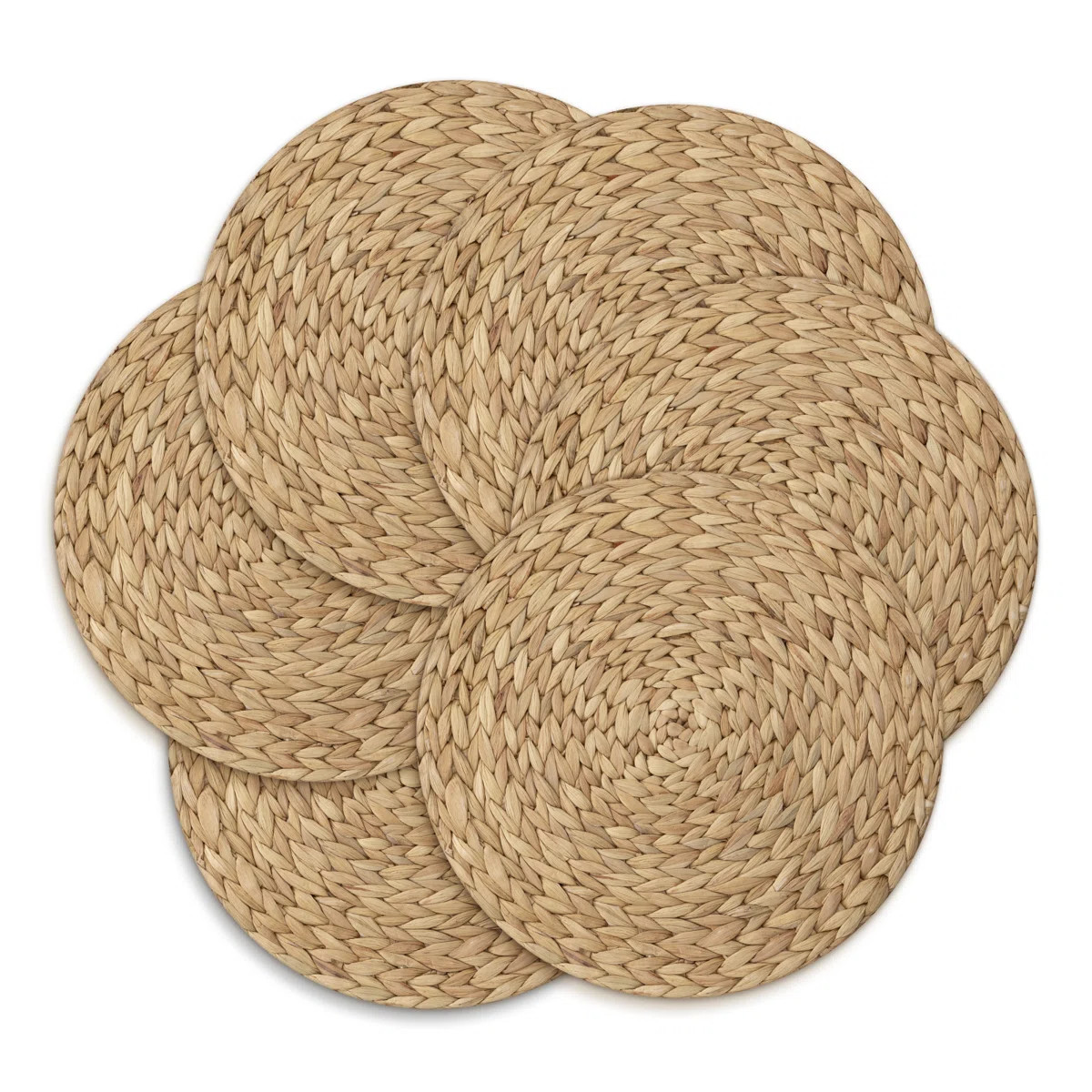 15" Water Hyacinth Natural Fiber Hand-Woven Round Placemat (Set of 6) | Wayfair North America