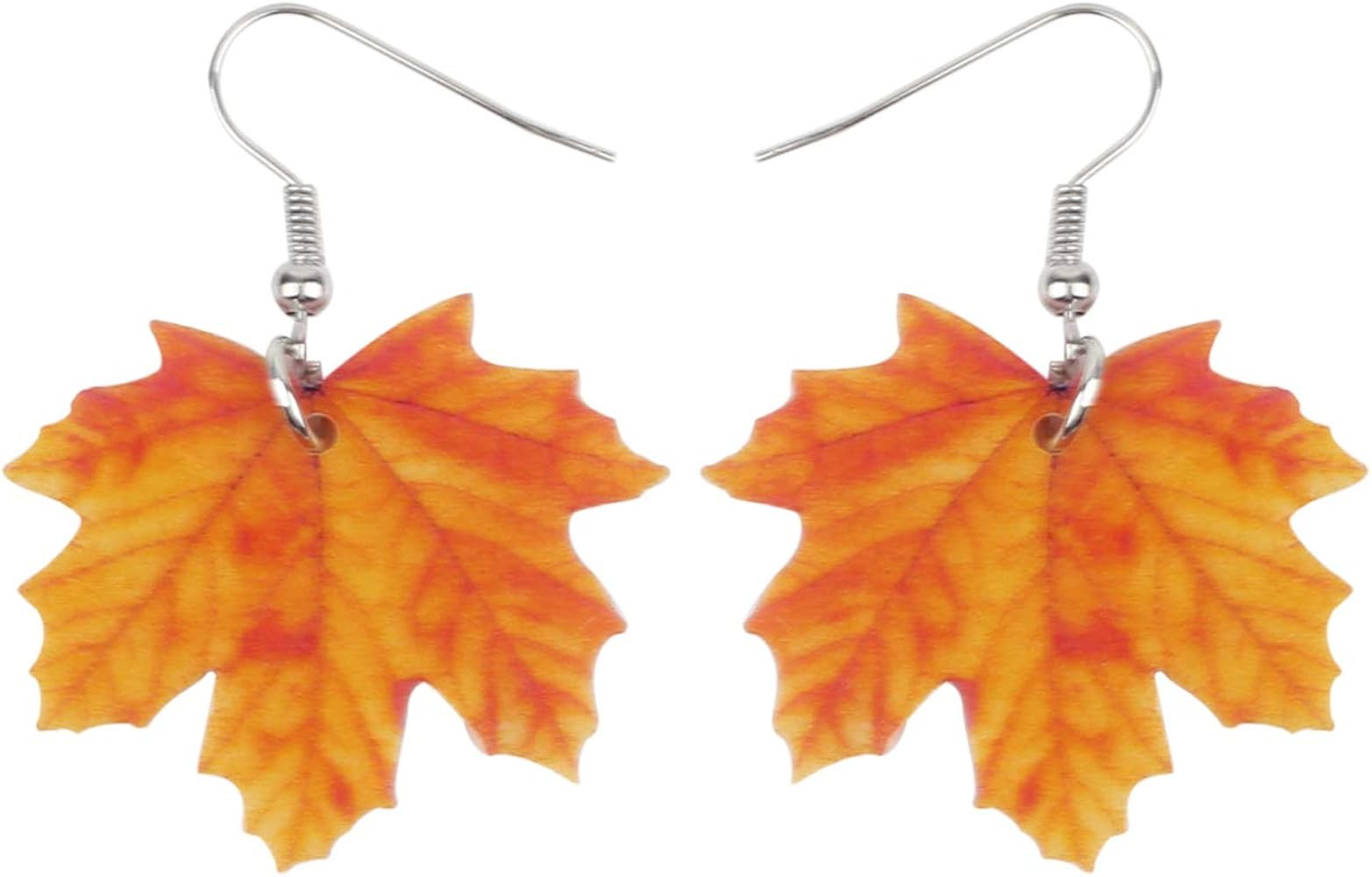WEVENI Acrylic Fall Maple Leaf Earrings Dangle Novelty Autumn Plant Fruit Jewelry For Women Orang... | Amazon (US)